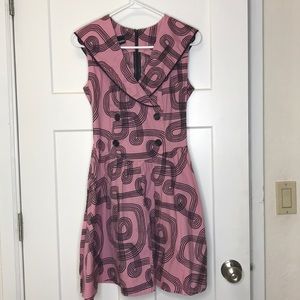 A pink and black (Nooworks) dress